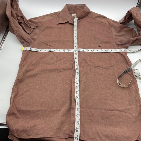 Ermenegildo Zegna Button Down Shirt Medium Two Toned 100% Cotton Made in Italy - Picture 4 of 6